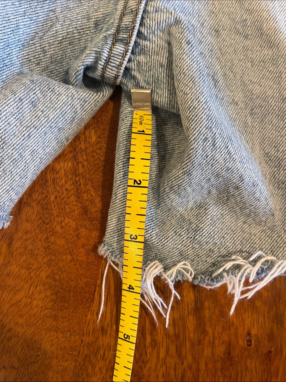Pistola Distressed Button Fly Denim Shorts, size 27 - Picture 5 of 8